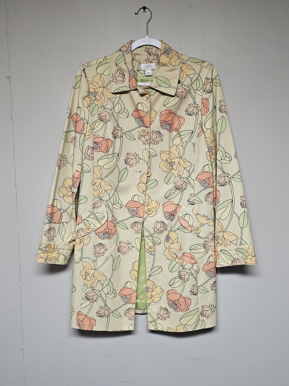 Vintage Ann Taylor Cottagecore Romantic Floral Coastal Grandma Jacket Medium